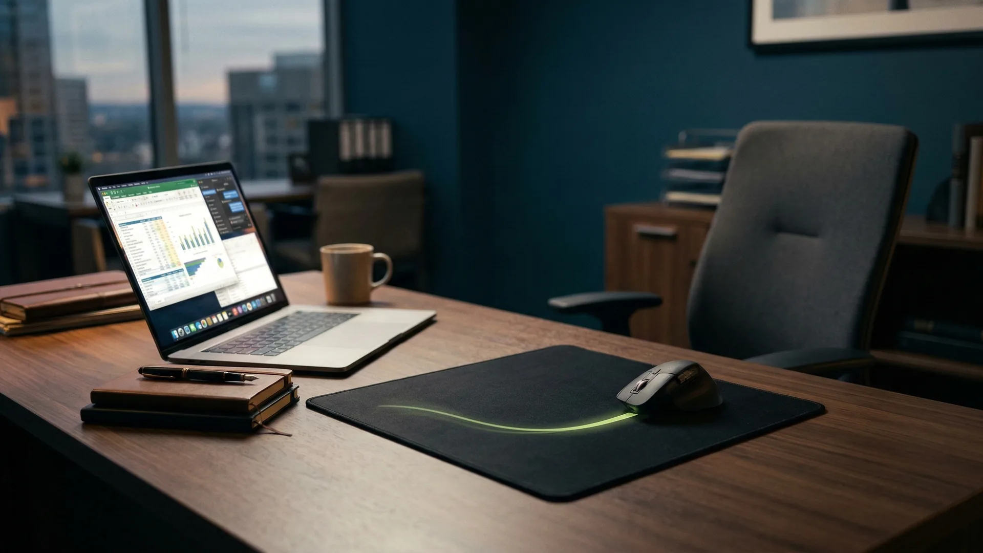 Strategische Analyse mit Charts auf Laptop