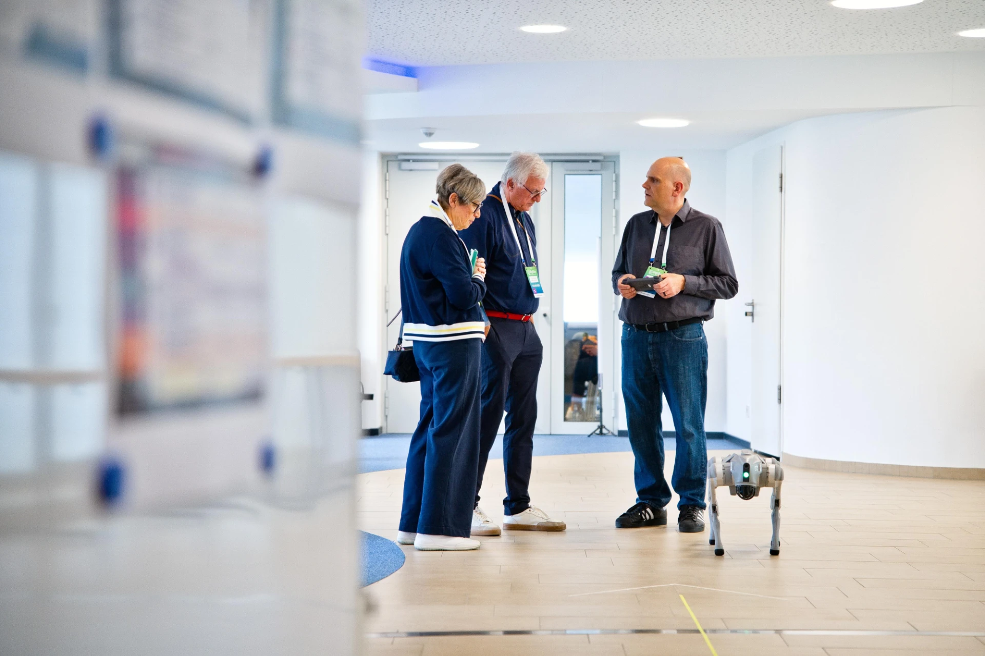 Visitors watching the Simba prototype during a live demonstration